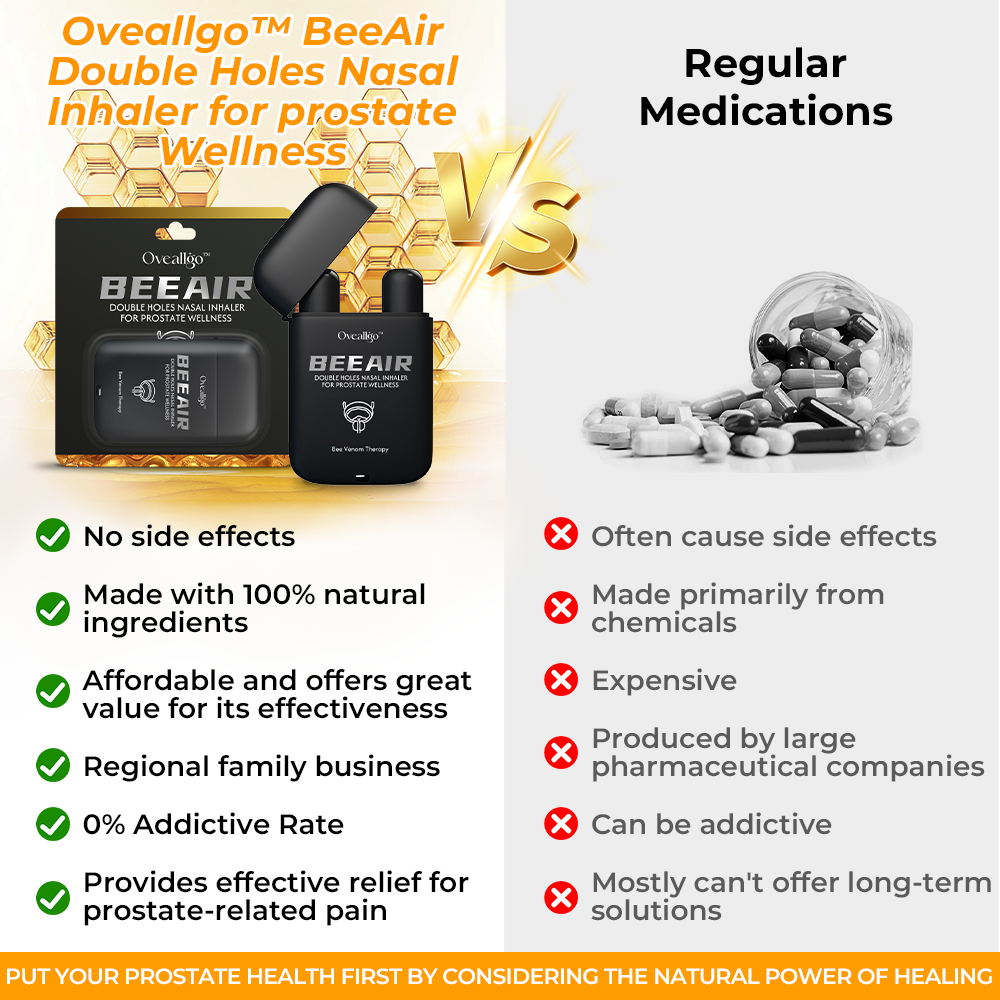 ✅Official Store: Oveallgo™ BeeAir Double Holes Nasal Inhaler for prostate Wellness👨⚕️British Urological Association (BAUS) Approved (Reducing prostate swelling, pain, discomfort, soreness, and urinary fatigue)