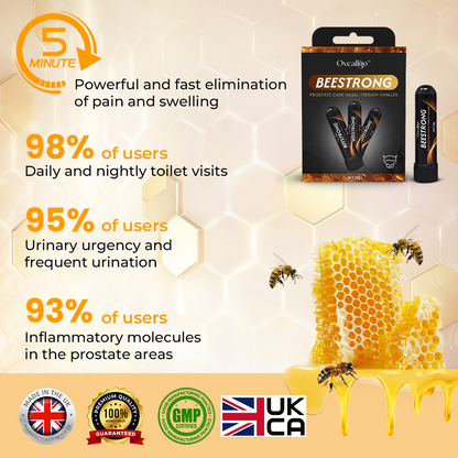 ✅Official Store: Oveallgo™ Ultra BeeStrong Prostate Care Nasal Therapy Inhaler👨‍⚕️British Urological Association (BAUS) Approved (Reducing prostate swelling, pain, discomfort, soreness, and urinary fatigue)