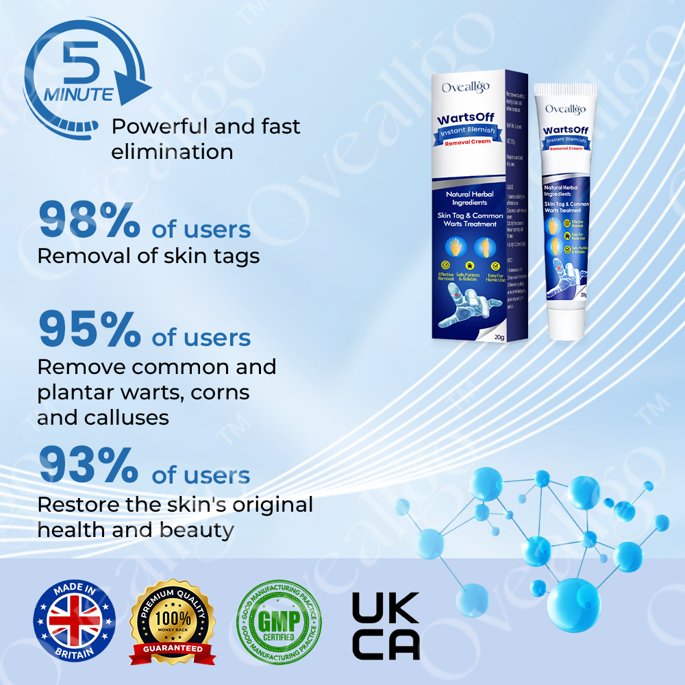 🔷 Official Store: Oveallgo™ WartsOff Instant Blemish Removal Cream👩‍⚕️British Association of Dermatologists (BAD）Approved (Skin Tags, Warts, Dark Spots Removal)