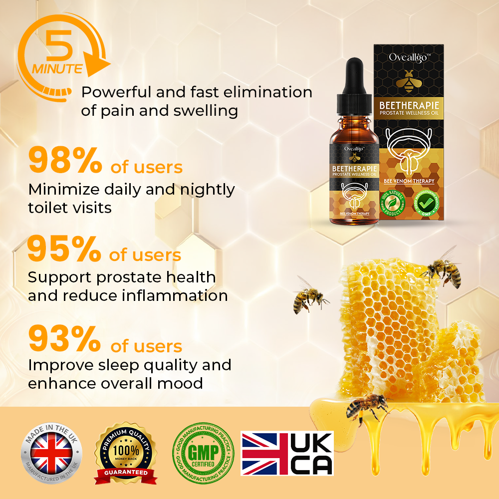 ✅Official Store: Oveallgo™ BeeTherapie Treatment Oil For Prostate Wellness 👨‍⚕️British Urological Association (BAUS) Approved (Reducing prostate swelling, pain, discomfort, soreness, and urinary fatigue)